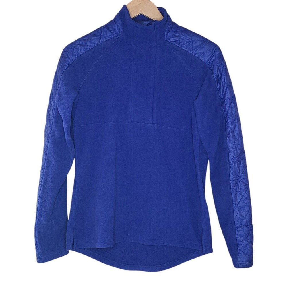 Athleta Women's Size Small Quilted Blue Purple Quarter Zip Fleece Pullover